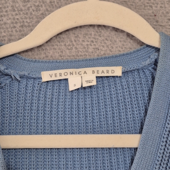 Veronica Beard Women's Blue Green Parula Tie Dye Ombre Puff Sleeve Cardigan S - Picture 2 of 9